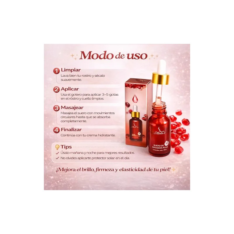 Kit 5 Serum De Granada Facial 15ml Hidratante Antioxidante