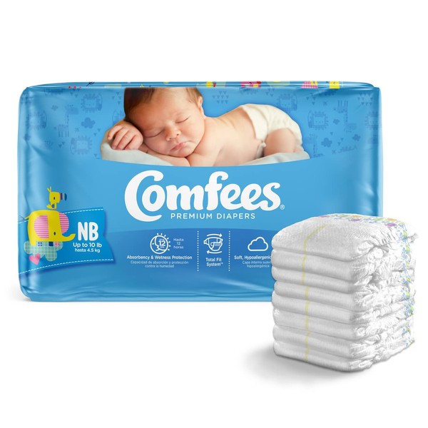 Comfees Baby Diapers for Newborns, 42 Count, Size N