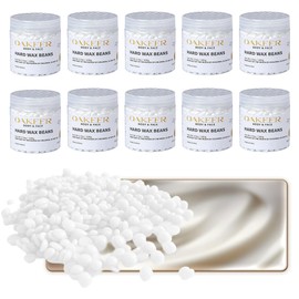 OAKEER Wax Beads 10 Jar (2.2lb) Hair Removal Kit with 20 Wood Sticks, Natural Ingredients for Bikini, Face, Eyebrow, Back, Chest, Legs, Armpit