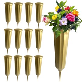 12 Pack Memorial Flower Vase Plastic Cemetery Vases with Spikes Cemetery Decorations for Grave Decorations for Flowers Plastic Vases