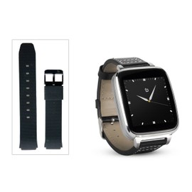 Beantech Silver Engage Smartwatch for iOS and Android, with Leather Strap and 2 Extra Straps