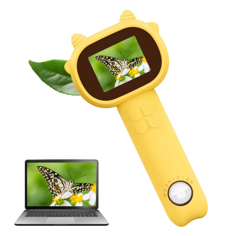Kids Microscope Digital Camera Magnifying Glass Toys with 8 LED