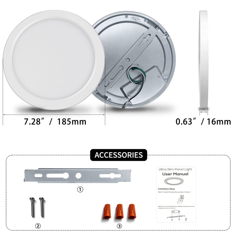 NOVELUX 7 inch Flush Mount LED Ceiling Light Fixture Dimmable,