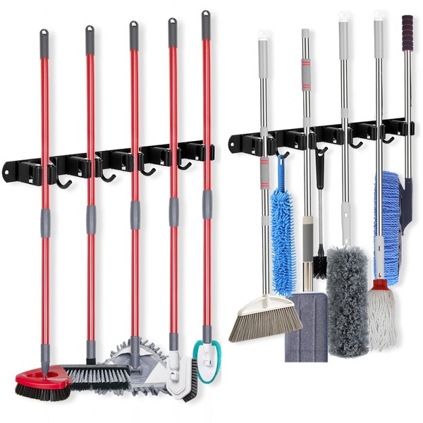 voze [2 Pack] 5 Racks and 4 Hooks Mop and