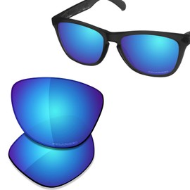 Saucer Premium Replacement Lenses for Oakley Frogskins OO9013 Sunglasses High Defense - Glacier Blue Polarized
