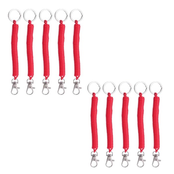 Aoktorkit 10Pcs Stretchy Spiral Keyring Retractable Springs Keychains Coil Springs
