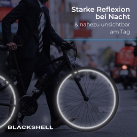 Blackshell® Reflector Sticker - Perfect Fit Bicycle Sticker Set for 27.5 28 and 29 Inch Rims - Bicycle Rims Sticker, Reflectors Bicycle in White