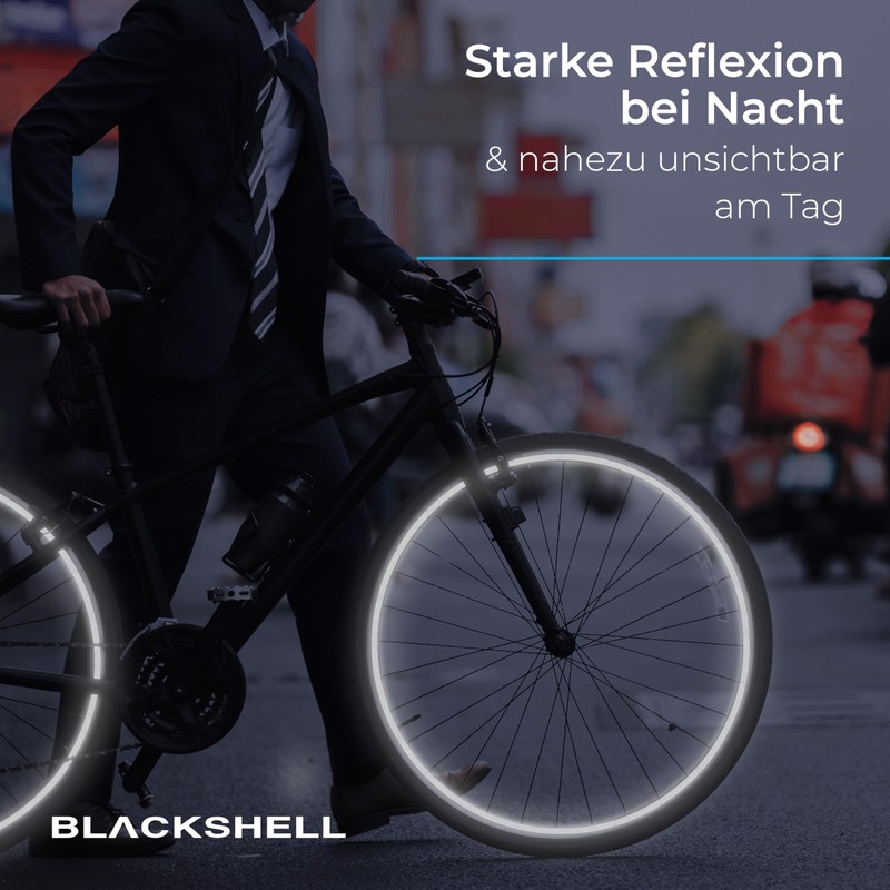 Blackshell® Reflector Sticker - Perfect Fit Bicycle Sticker Set for