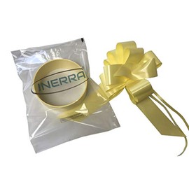 INERRA Wedding Car Decoration Kit - 3 x Large Pre-Assembled 7” Bows with 14-Loops and 7 Metres of Ribbon – With Colour Match (Lemon)