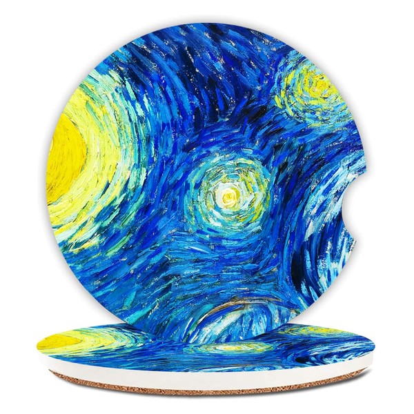 The Stars Car Coasters Pack of 2,Absorbent Ceramic Car Coasters