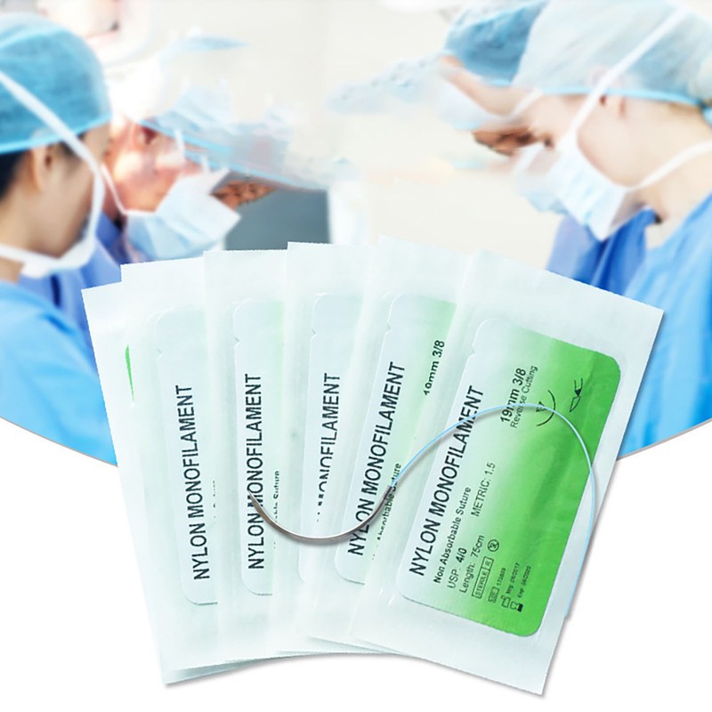 12PCS Suture Thread Individual Package Stainless Steel Nylon Suture Thread