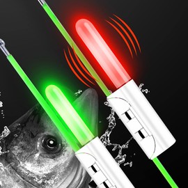 WTGID Fishing Rod tip LED Light, Fish bite Warning Light,Fishing Glow Sticks, Automatic Flashing Prompt of Fish bite Hook, Night Fishing, Fishing Light, 5 Packs with Battery