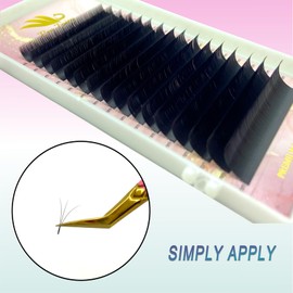 Pro Fairy Eyelash Extension Volume & Classic Eyelash Extensions B C D D+ L Curl Mixed 7-14mm Length Individual Lashes Premium Silk Eyelashes Single Eyelashes Professional Salon Use (0.06-L-Mix)