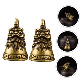 iplusmile 2pcs Vintage Brass Bell Statues Unique Hanging Decoration Pendant for Key Rings Handbags Feng Shui Lightweight Indoor Outdoor Ornament