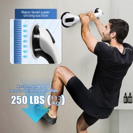 Grab Bars for Bathtubs and Showers, 2 Pack Shower Handles for Elderly with Strong Suction, 16 Inch Bathroom Shower Safety Bars for Seniors and Disabled for Wall