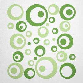WANDfee® Wall Tattoo, Circles, Dots, 50 Stickers, Colour Choice For Children's Bedroom, Living Room, Hallway, Bathroom, Kitchen, Tile Stickers, green