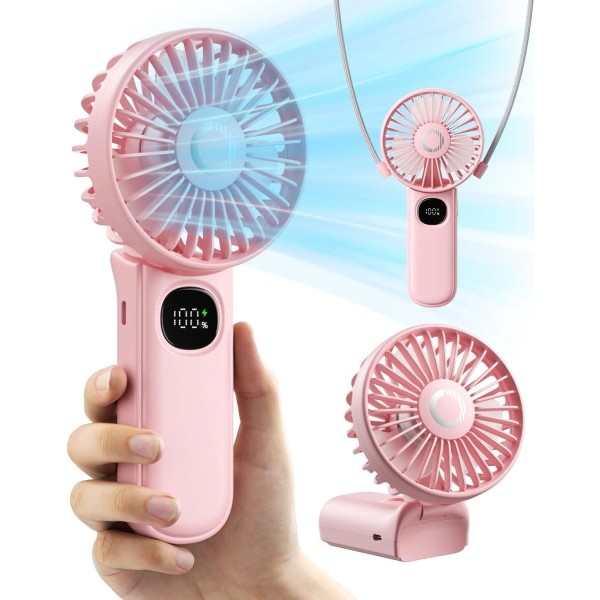 coldSky Foldable Portable Fan with LED Display, 3000mAh Battery Operated