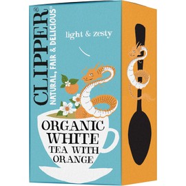 Clipper Tea Organic White Tea Orange 20 Tea Bags White, UK, Natural, Premium, Individually Wrapped