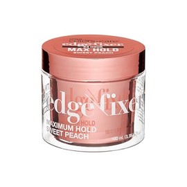 KISS COLORS & CARE Maximum Hold Edge Fixer, Non-Greasy Gel Formula Infused With Biotin B7, 24 Hour Hold, ‘Sweet Peach’ Scented, 3.38 Fl. Oz. (100 ml)