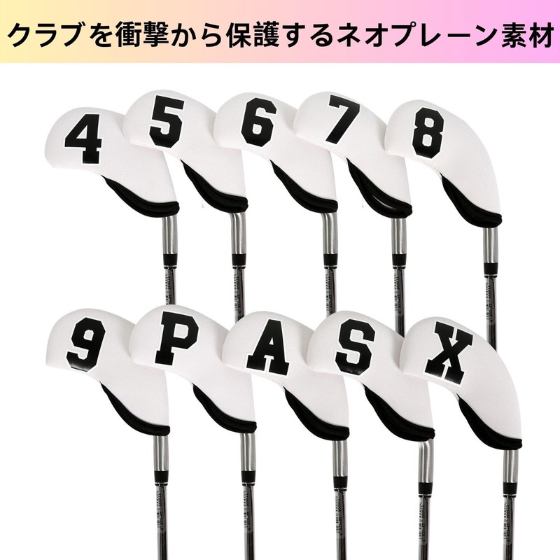 HOTQ 10pcs Golf Iron Covers Head Covers Golf Door Wedge