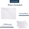 LANE LINEN Lane Linen Twin Fitted Sheet, 100% Organic Cotton,