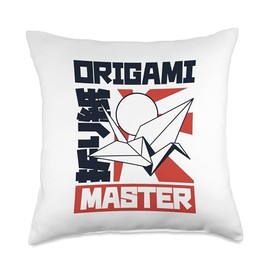Best Easy Origami Crane Paper Gifts For Beginners Paper Crane Folding Owl Master Origami Throw Pillow, 18x18, Multicolor