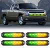 Nilight 4PCS 6LED Amber Green Emergency Strobe lights 12V 24V
