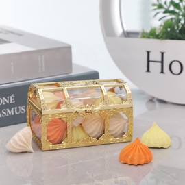 12Pcs Treasure Chest Candy Boxes, Plastic Transparent Pirate Treasure Chest Candy Boxes, Party Favour Boxes