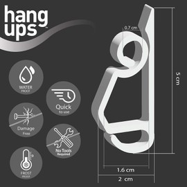 Hang Ups 25 Clear Mini Plastic Gutter Hooks, Outdoor Light Hooks Clips, S Clip Hooks on Christmas, Hanging Christmas Decorations Tree Lights Home Decor, Outside String Lights, Seasonal Fairy Lights