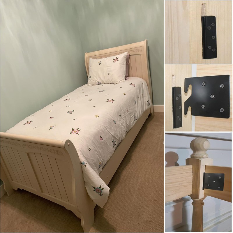 MEICOCO Bed Frame Hardware Bed Post Double Hook Slot Brackets
