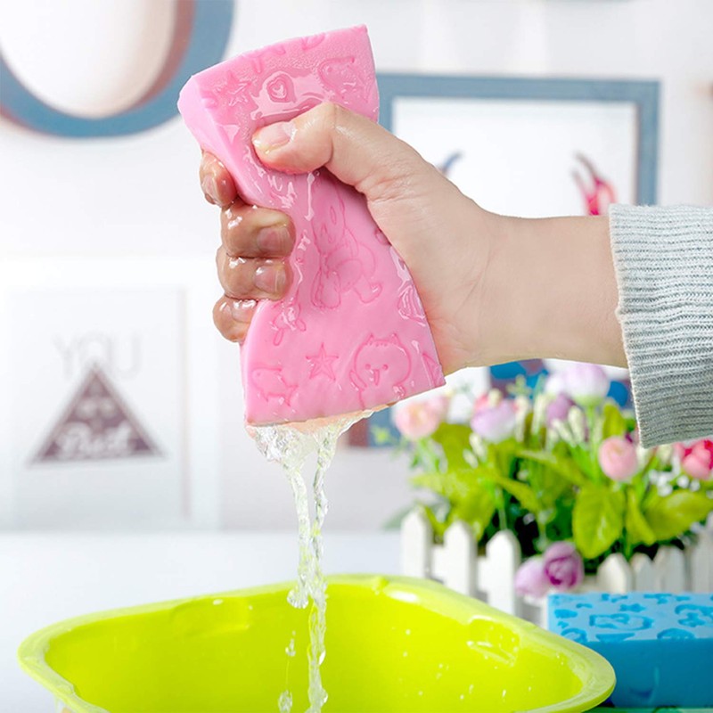 2PCS Exfoliating Bath Sponge, Body Shower Sponge Spa Scrub Soft