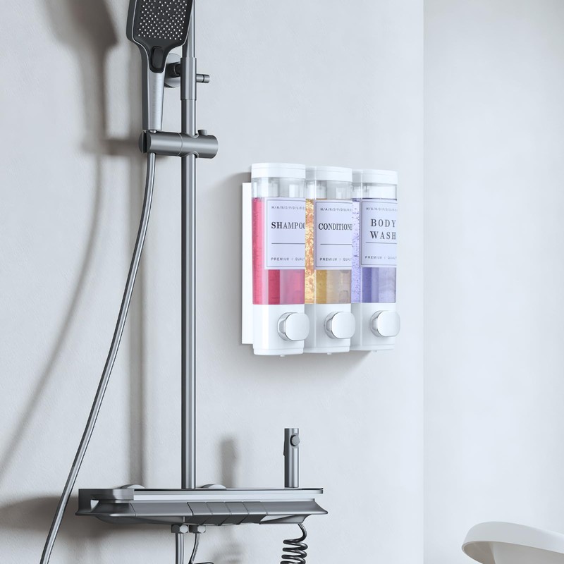 Shower Soap Dispenser Wall Mounted No Drill Shampoo Dispenser for