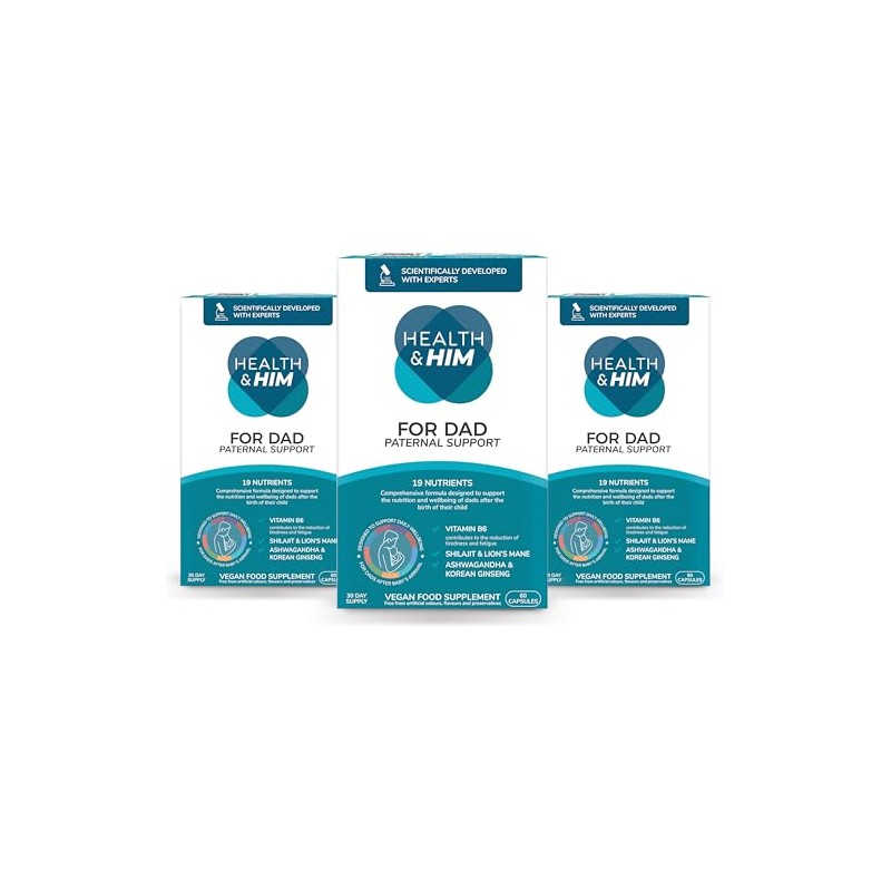Health & Him for Dad Men's Multivitamin for Paternal Support,