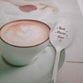 RFTWXHPN Nurse Spoons Gifts for Women Men Best Nurse Ever Spoon for RN Nursing Student Graduation Gifts for Nurses Medical Assistant Birthday Gifts for RN Nurse Appreciation Gifts Spoon