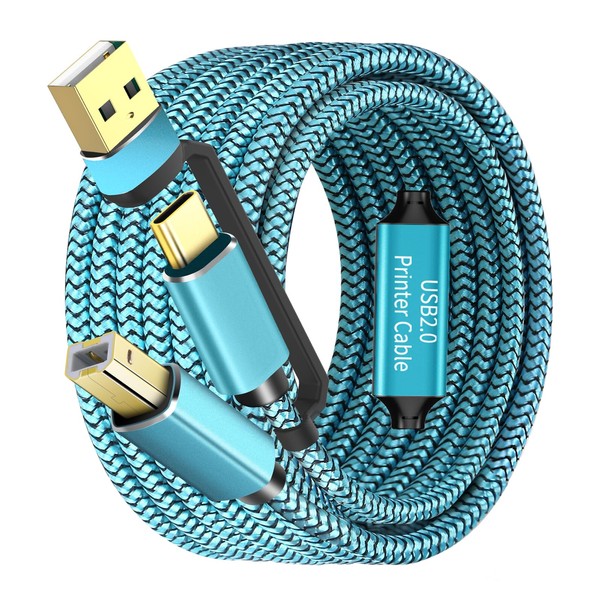 GGMTY Printer Cables 40Feet, USB C/A Printer Cable to USB