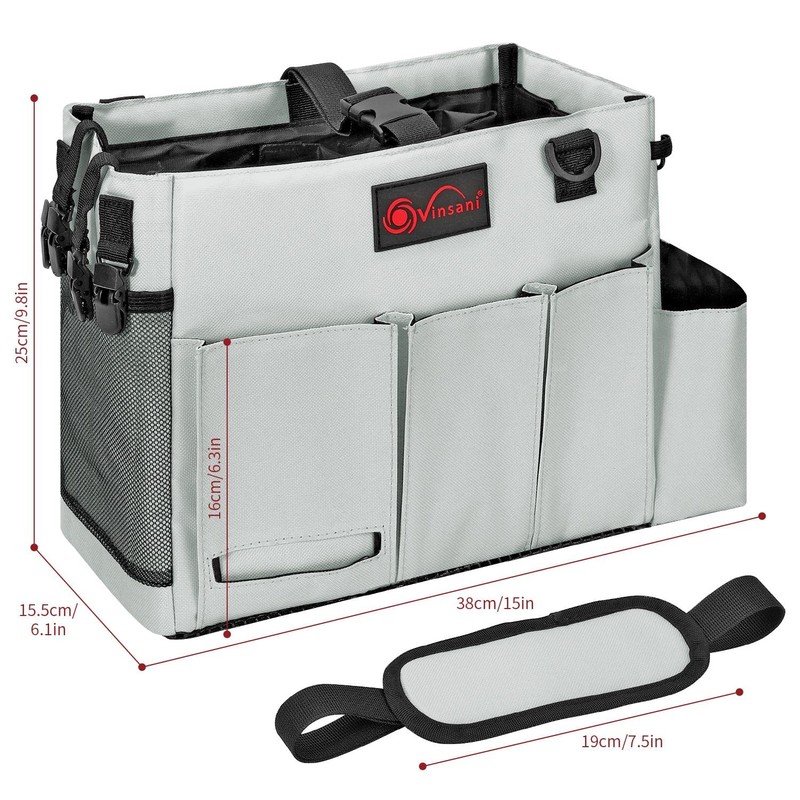 Vinsani Cleaning Caddy Multifunctional Storage Organiser Bag with Handle and