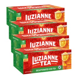 Luzianne Unsweetened Decaffeinated Iced Tea Bags, Gallon Size, 18ct Box, (Pack of 4)