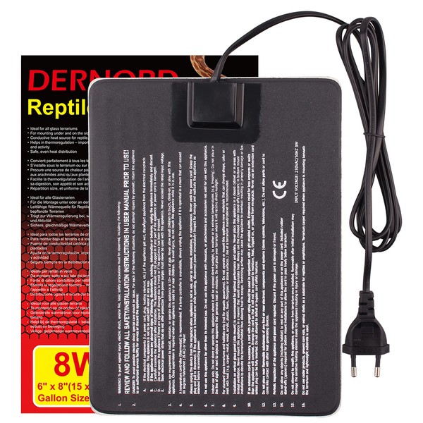 DERNORD Reptile Heat Mat, 8 W Terrarium Heating Mat, Reptile