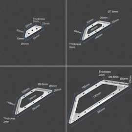 LIKERAINY Corner Braces Joints 50x50mm Right Angle Brackets Fastener Stainless Steel Plates Triangular Shape Furniture Shelf Support Connectors 20 Pieces
