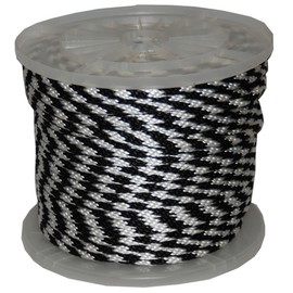 T.W Evans Cordage Co. 98323 3/8-Inch by 300-Feet Solid Braid Propylene Multifilament Derby Rope, Black and White