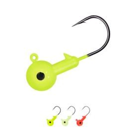 BLUEWING Jig Heads 5pcs Fishing Jigs with High Carbon Steel Hook Swimbait Lead Head Jig Lure for Walleye, Bass, Crappie, Snapper, Snook, Inshore Fishing 1/4oz Green