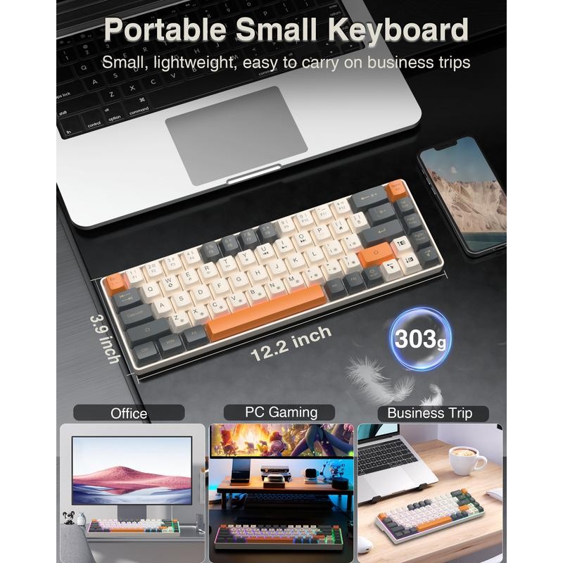 Solakaka SK968 60% Wired Gaming Keyboard,RGB Backlit,USB-C, Compact Mini Keyboard