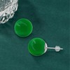 VDKIDKT Natural Green Agate Earrings for Women, Gemstone Post Stud