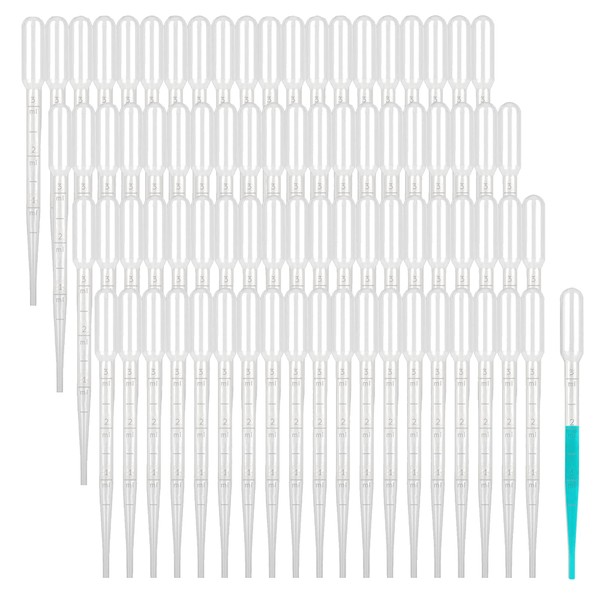 400 Pieces Disposable Plastic Transfer Pipettes, 3ML Calibrated Dropper Suitable