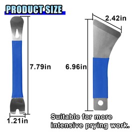 DUSCOKE Auto Trim Removal Tool, Non-Slip Metal Pry Tool, Radio Audio Navigation Installer Auto Removal Pry Bar for Car Interior, Door Panel, Clip, Dashboard, Baseboard, Window, Fastener (Blue, 2PCS)