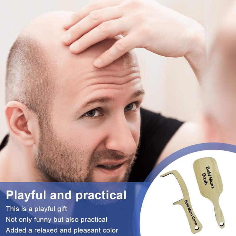 XUKZIMA 2 Pcs Bald Man Comb Joke Funny Hairless Combing