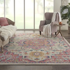 Nourison Passion Transitional Bohemian Ivory/Pink 8'x 10' Area Rug (8' x 10')