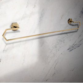 Canarm ATALEE Gold 36-Inch Towel Bar - Premium Aluminum, Opulent Golden Finish, Spacious & Elegant Wall-Mounted Design for Refined Bathroom Spaces