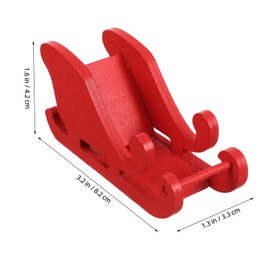 Homoyoyo Christmas Miniature Wood Sleigh Ornament Red Santa Figurine Tabletop Decoration for Holiday Centerpiece Multifunctional Xmas Tree Accessory and Festive Home Office Decor