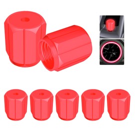 Glowing Tire Valve Caps, 5 Pack Universal Fit Valve Stem Caps - Easy Install, Leak-Proof Tire Air Caps for Cars, Trucks, SUVs, Motorcycles, Bikes (red)